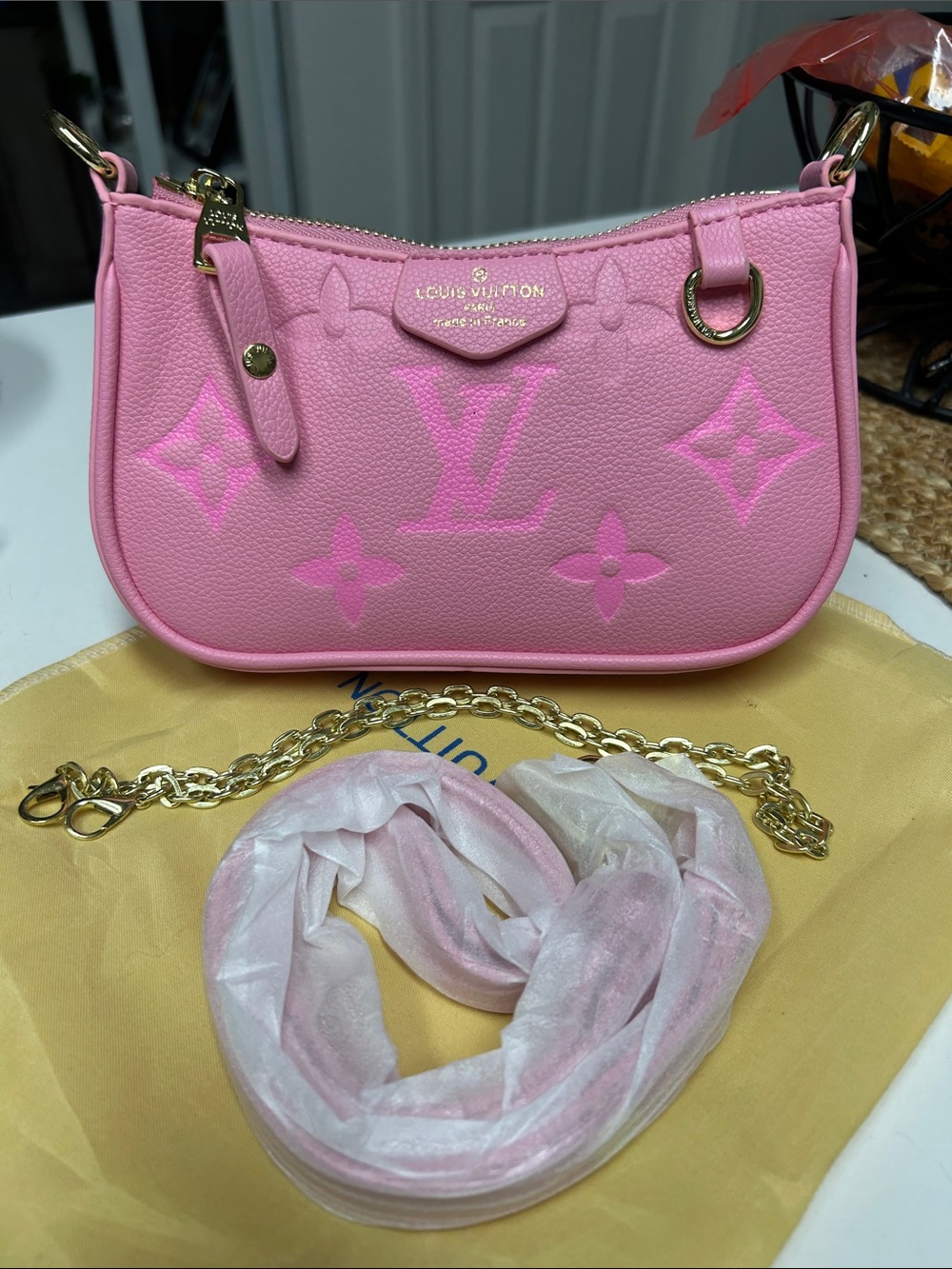 Fashion Pink Mini Shoulder Bag with Gold Hardware